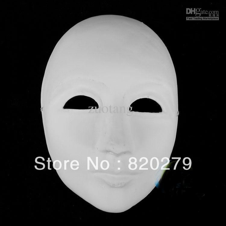Blank Diy Hand Painting Masks For Men'S Thicken Plain White Unpainted Full Face Pulp Masquerade