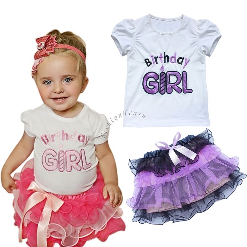 2016 Baby Clothes 1st First Birthday 2016 Baby Girl Outfit Top Tutu