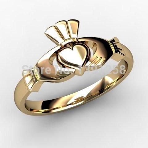 wedding Irish 9k Genuine yellow gold Ireland  northern 9ct Ring solid Wedding  ireland band gold Claddagh Solid