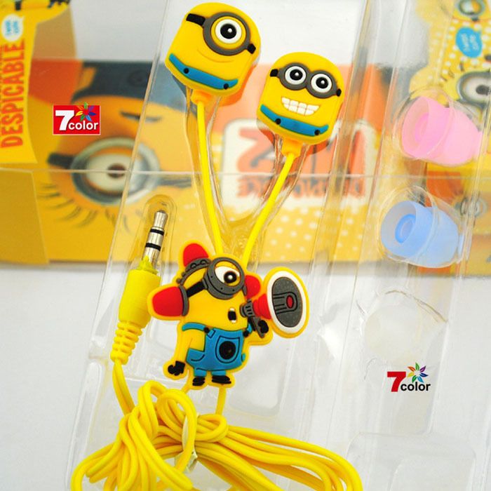 Dhl Free Despicable Me Minions Headset Style 3.5 Mm Headphone