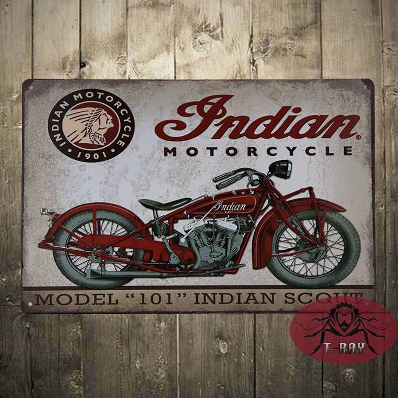 Best Vintage Tin Signs Indian Motorcycle Plaque Art Wall Decor Iron