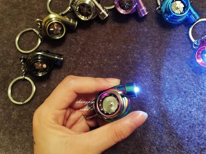 Colorful Led Turbo Keychain Whistle Sound Spinning Turbo Turbine