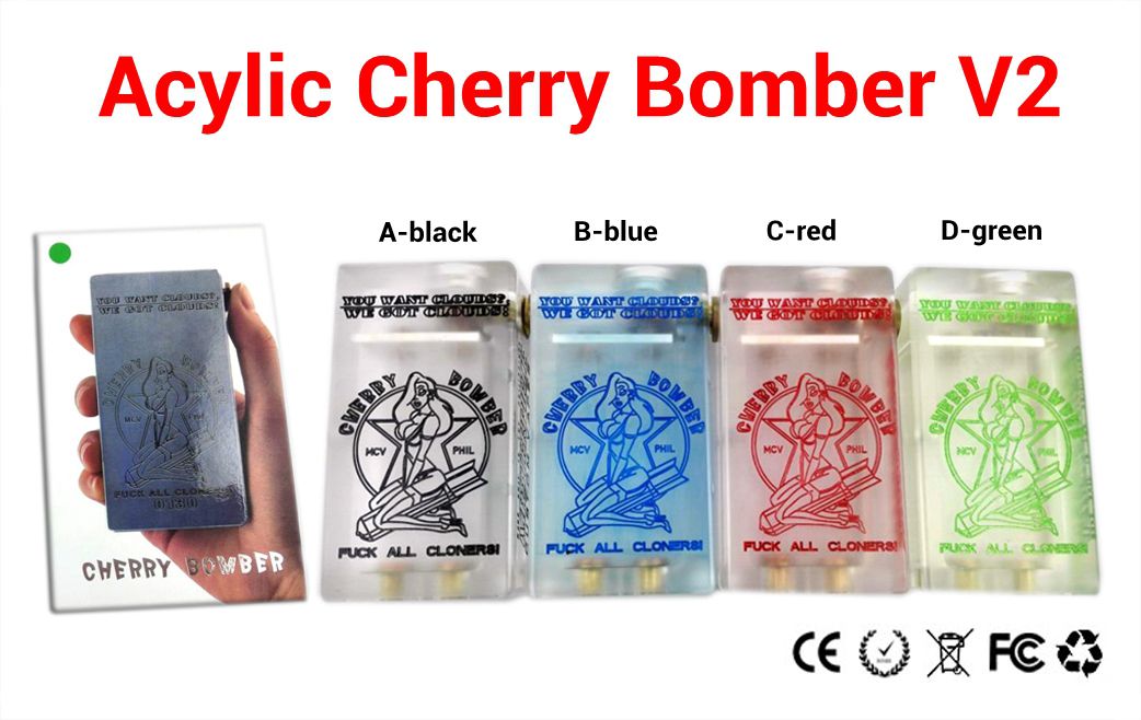 Acrylic Cherry Bomber V2 Box Mod Clear Color Cherry Bomber Vapor Mod