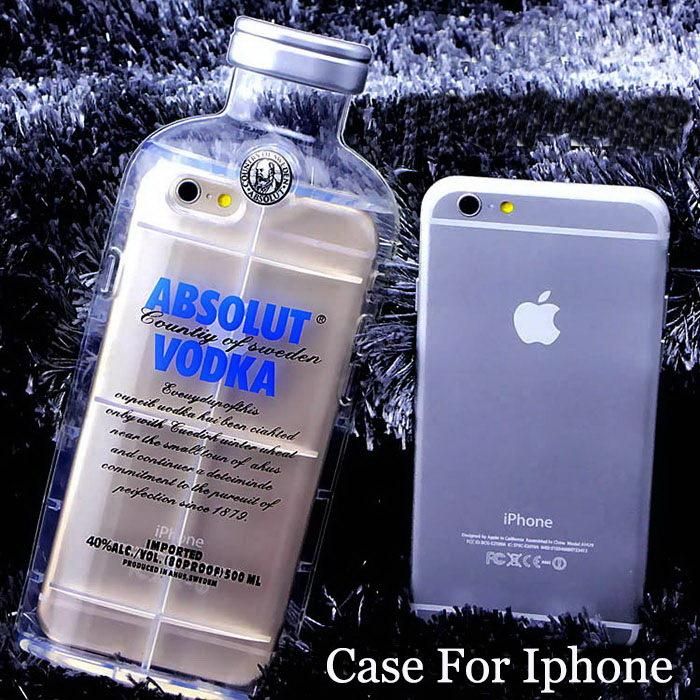 Fashion Absolut Vodka Case Alcohol Bottle Transparent Tpu Case For