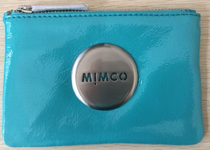 Mimco Classic Mim Pouch Turquoise Rrp 69.95 Women Wallet Silver Buttom