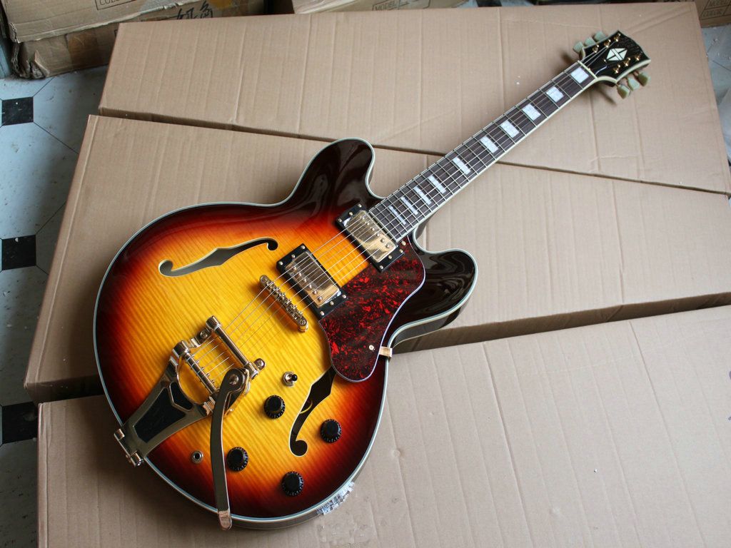 Custom Shop Chinese Guitar 335 Electric Guitar Sunburst 335 Classic