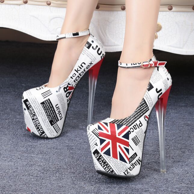 19cm High Heels Pumps America Flag Pumps High Heels Uk Flag Pumps High
