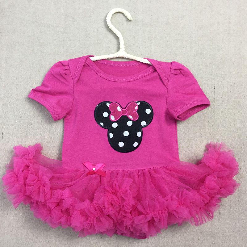 2017 Hot Pink Baby Girls Tutu Romper Chiffon Ruffle Tutu Skirt