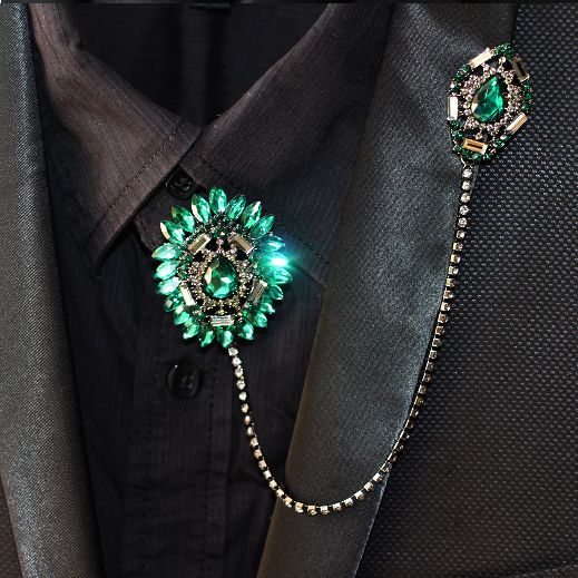 Unique! Add a little bling and rock your own style. Men brooch