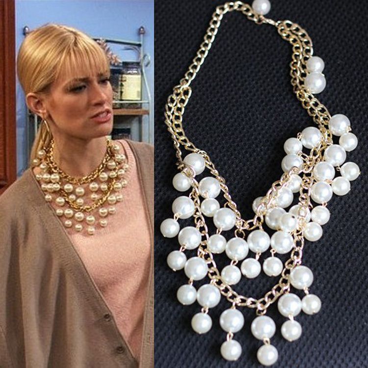 2017 Broke Girls Caroline Faux Pearl Collar Pearl Necklaces Charming