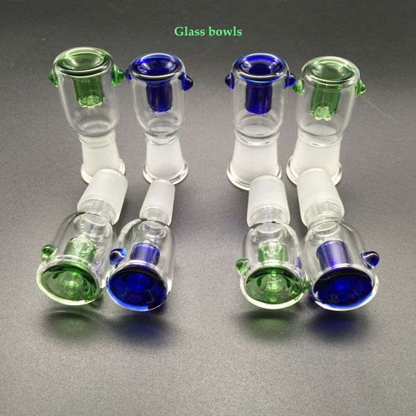 2017 Glass Bowls For Bongs With Screw Screen Round Green Blue