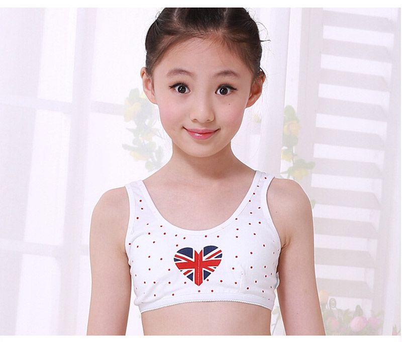 Junior Girls Wire Free Training Bras Middle And Big Children Sports