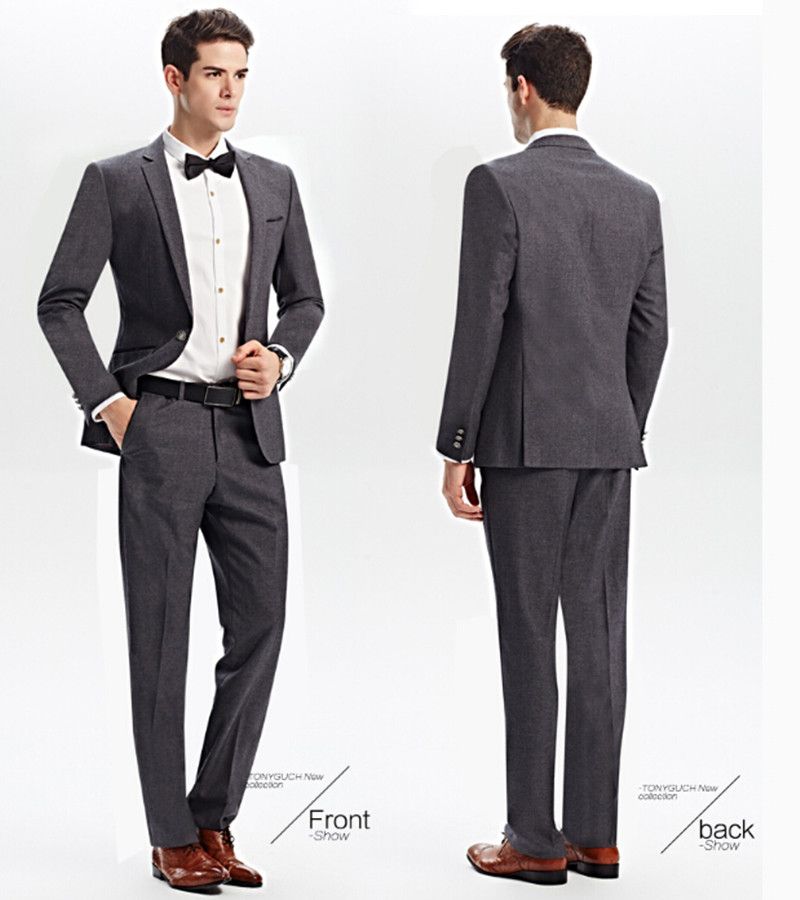 New Young People Slim Gray Leisure Suits Men Suit The Groom'S Best ... New Young People Slim Gray Leisure Suits Men Suit The Groom'S Best ...