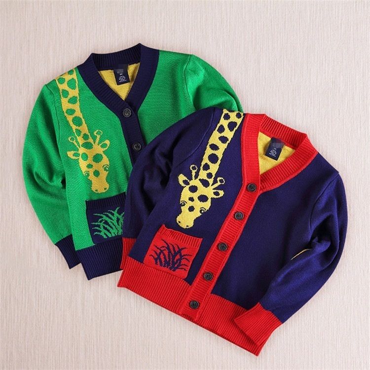 Baby Boy Giraffe Clothes Knit Cardigan Sweater Cartoon Cardigan Knitting Boys...