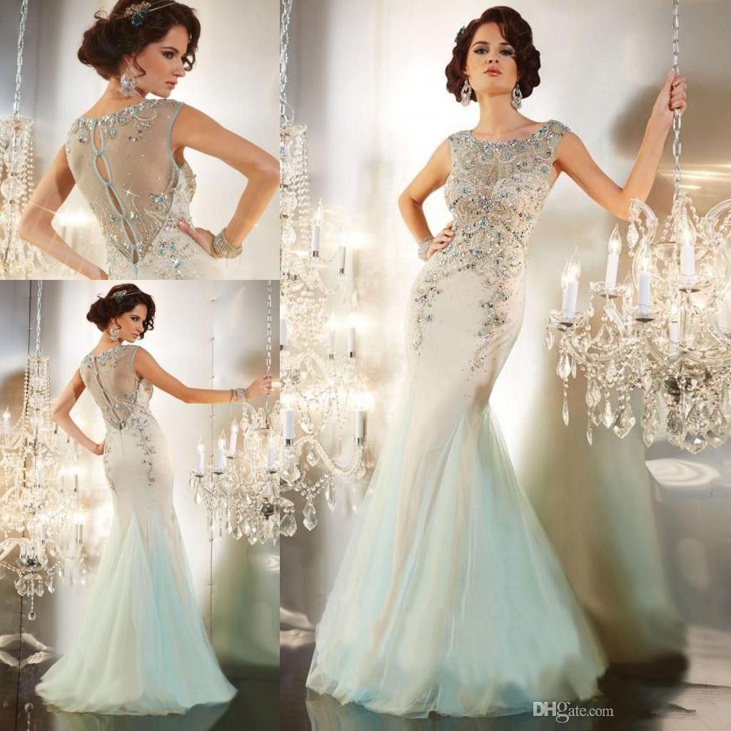Designer Celebrity Evening Dresses Crystals Beaded Mermaid Long Formal ...