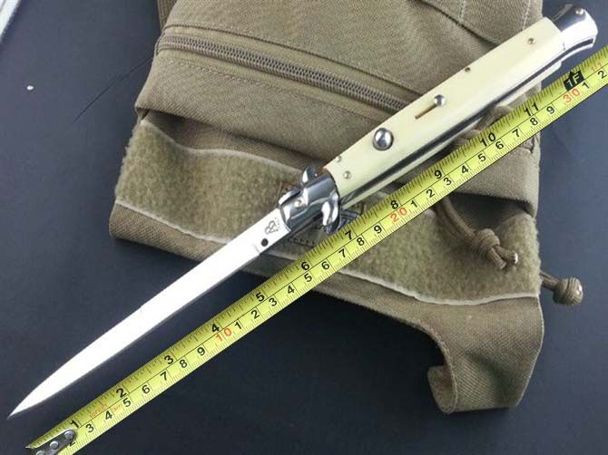 201507 New Ab Akc Knife 13 Inch 440c Mirror Blade White Handle