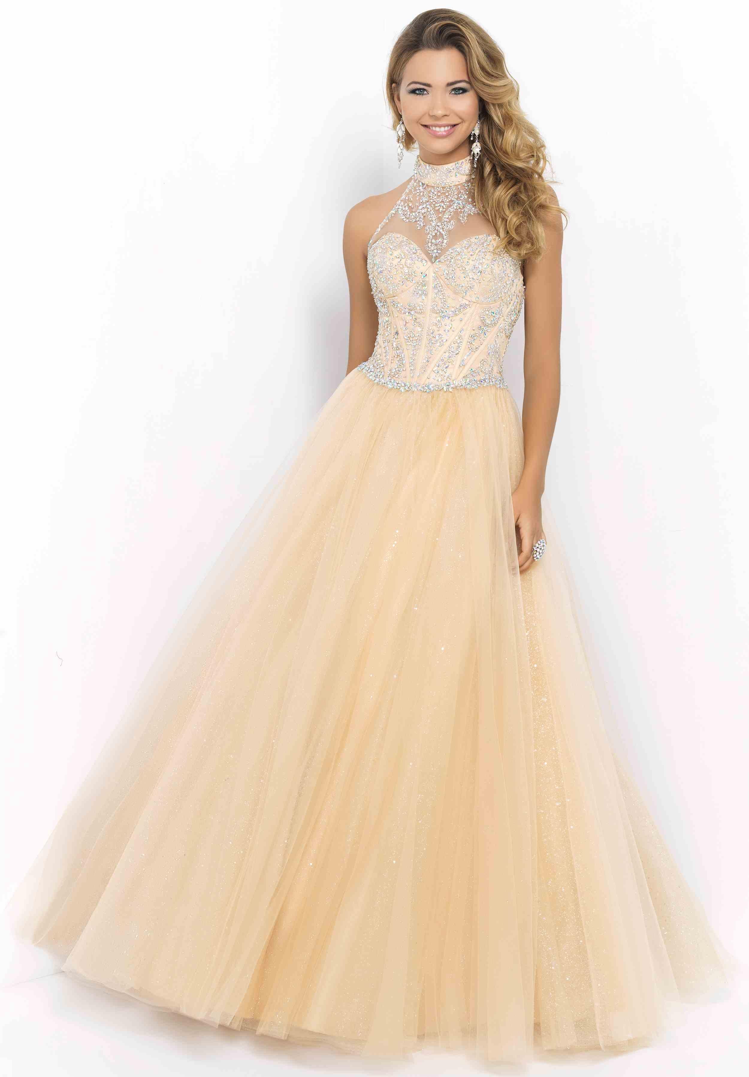 Vintage Halter Neck Champagne Quinceanera Dress Beading Crystals A Line