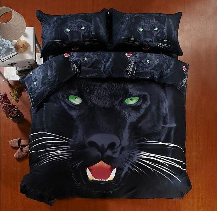 3D Black Panther Bedding Sets California King Quilt Duvet Cover