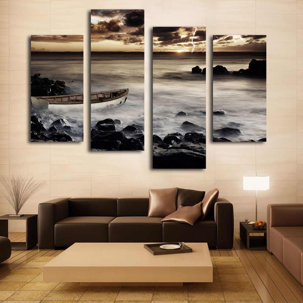 2018 Quality Canvas Stretched Ready To Hang Seascape Art Picture Modern