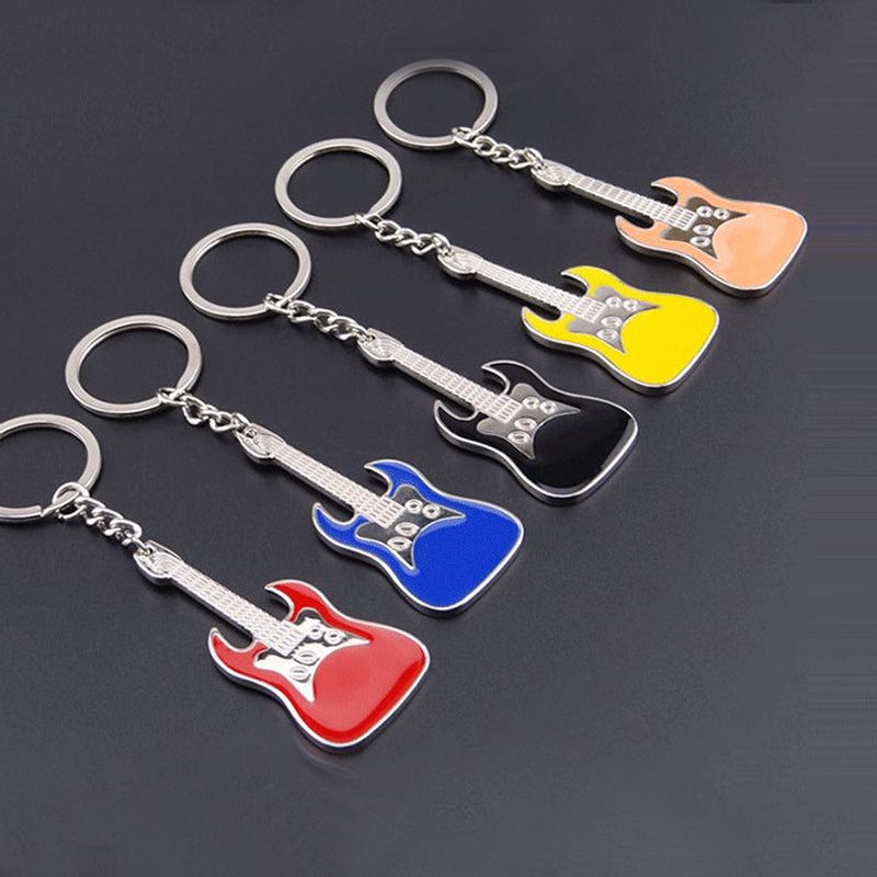Musical Instrument Keychain Alloy Guitar Key Chains Key Ring Guitar