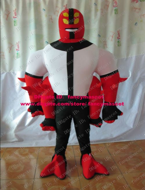 Bold And Powerful Red Four Arms Ben 10 Mascot Costume Four Strong Arms Black Trouser Red Big