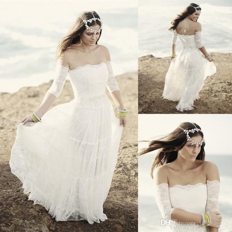 bohemian style plus size bridal gowns