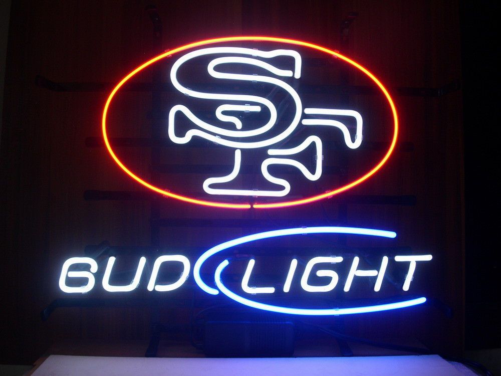 New Bud Light S F Neon Light Beer Bar Sign Clear Glass