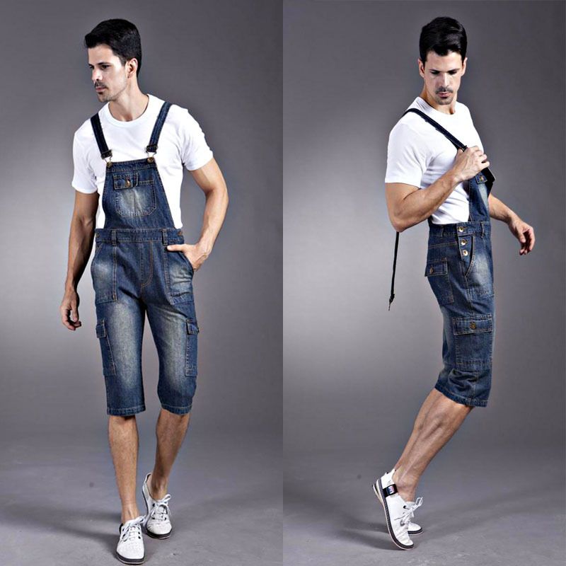Best Classical Mens Bib Jeans Overalls Plus Size 4xl 6xl 8xl Washed