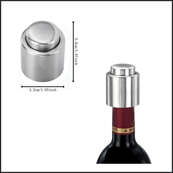 2017 Stainless Steel Vacuum Sealed Wine Storage Bottle Stopper Plug