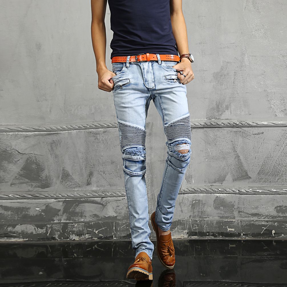 light blue balmain jeans