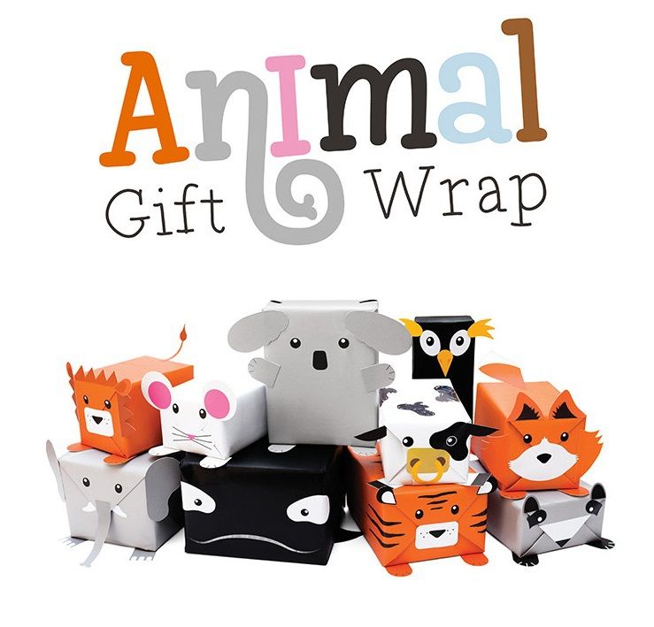 Diy Animal Wrapping Paper Animal Gift Wrap Make Cardboard Animal Shaped