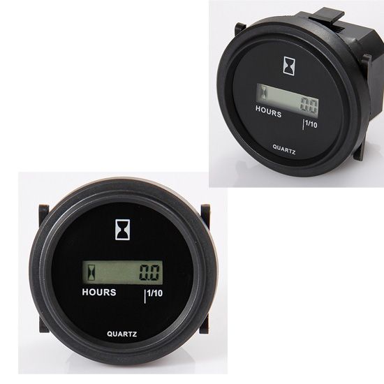 Round LCD Digital Tachometer Hour Meter Gauge Quartz Gauge 4.590V DC