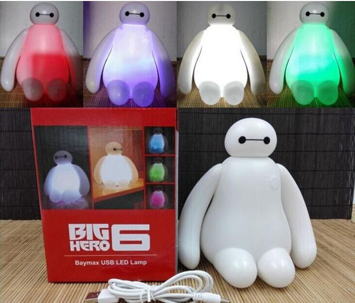 New Changing Big Hero 6 Baymax Usb Led Table Desk Lamp Multicolor Light