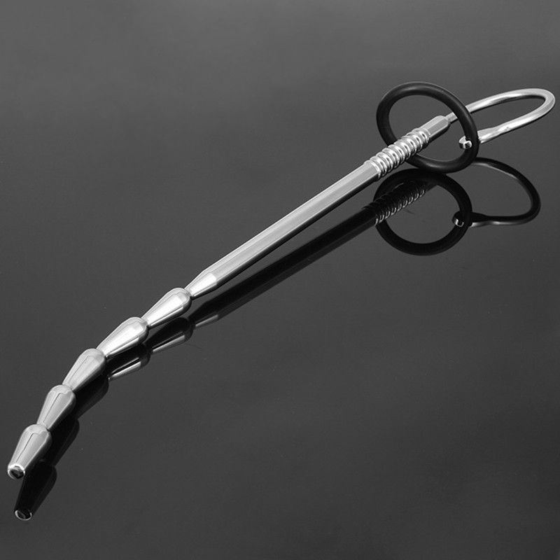 Silicone Male Urethral Catheter Prince Albert Jewelry Penis Stretching Sex Toys Stainless Steel