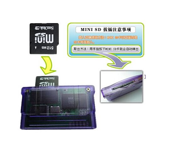 2017 For Supercard Mini Sd With Sd Card For Gba Cartridge With Minisd