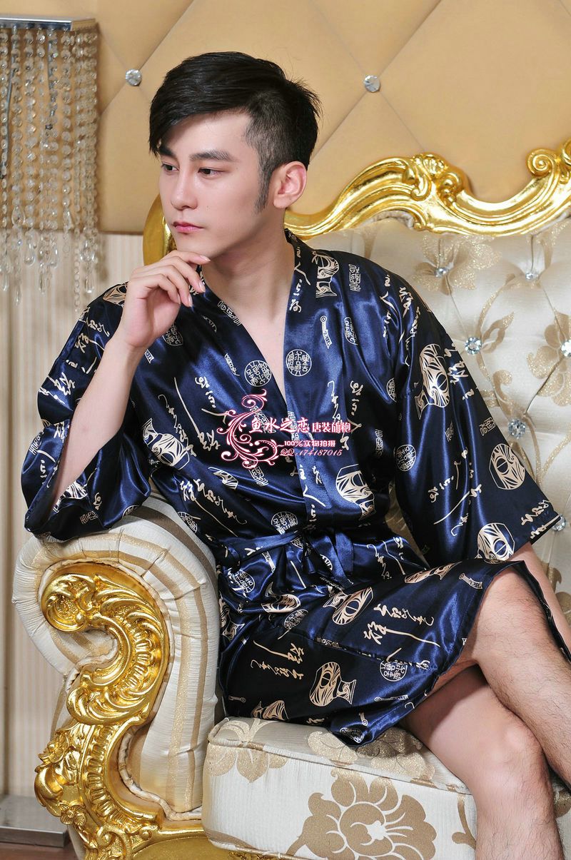 Robes de mode Mens silk japanese robe