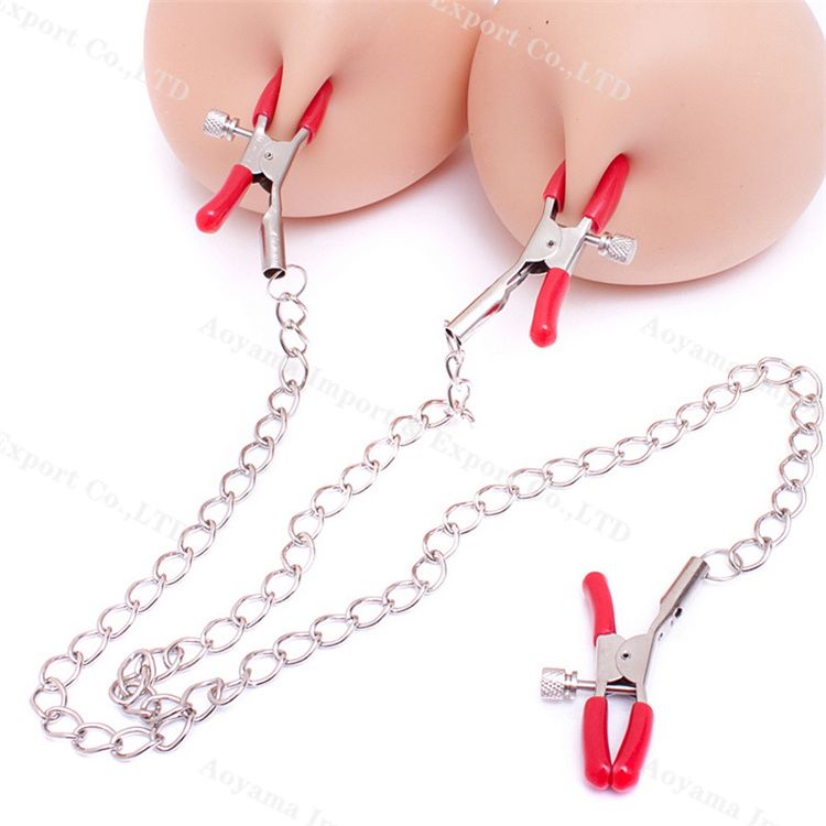 Red Tube Nipple Clamps Bondage 21