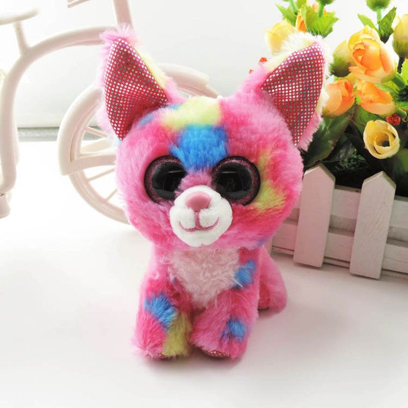 stuffed animal with sparkly eyes