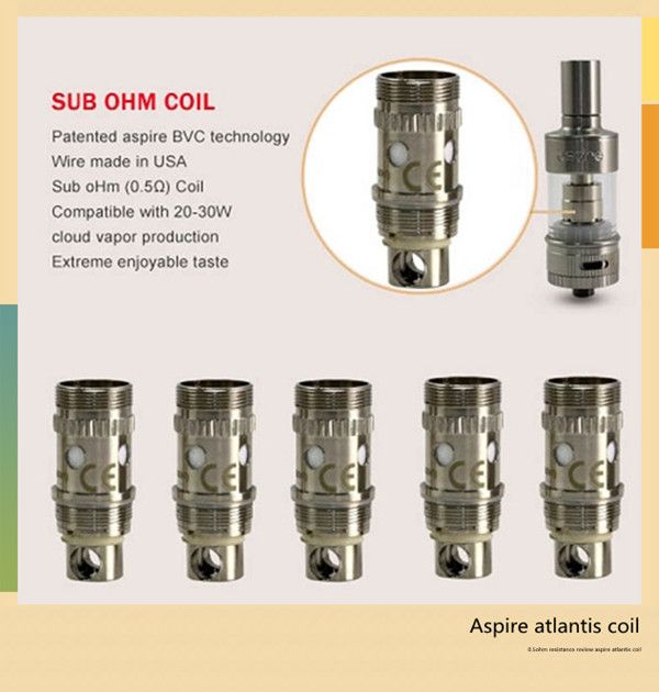 Stainless Steel New Vape Tank Coil,atlantis Aspire Tanks for Ecig Coil