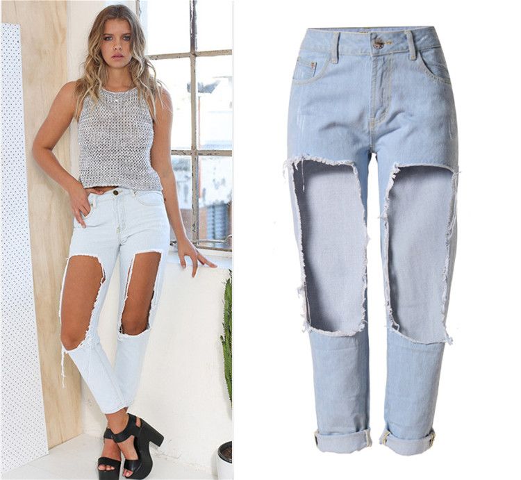 jeans with large holes