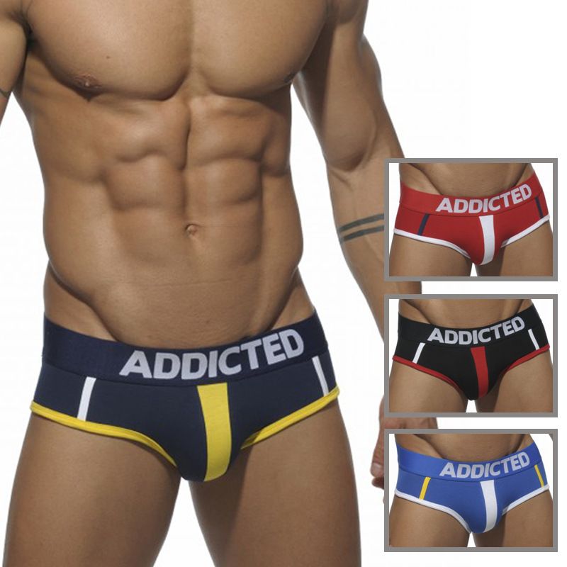 Online Cheap Addicted 2015 New Men'S Briefs Cotton Sexy Striped Pouch