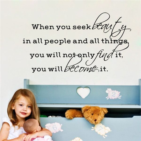 when you seek beauty wall decals quotes baby girl adesivo para parede infantil home decor wall