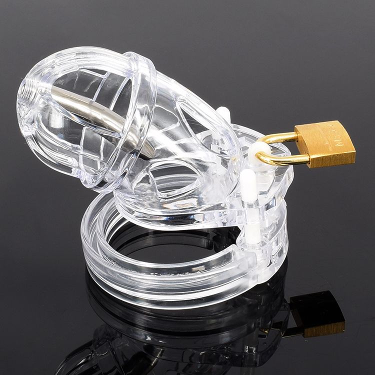 Plastic Male Chastity Lock Chastity Device With Urethral Catheter Mm