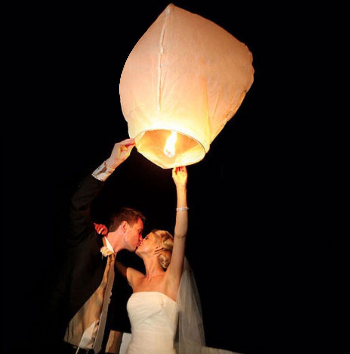 White Chinese Paper Lanterns Kongming Flying Wishing Lamp Fire Sky Fly