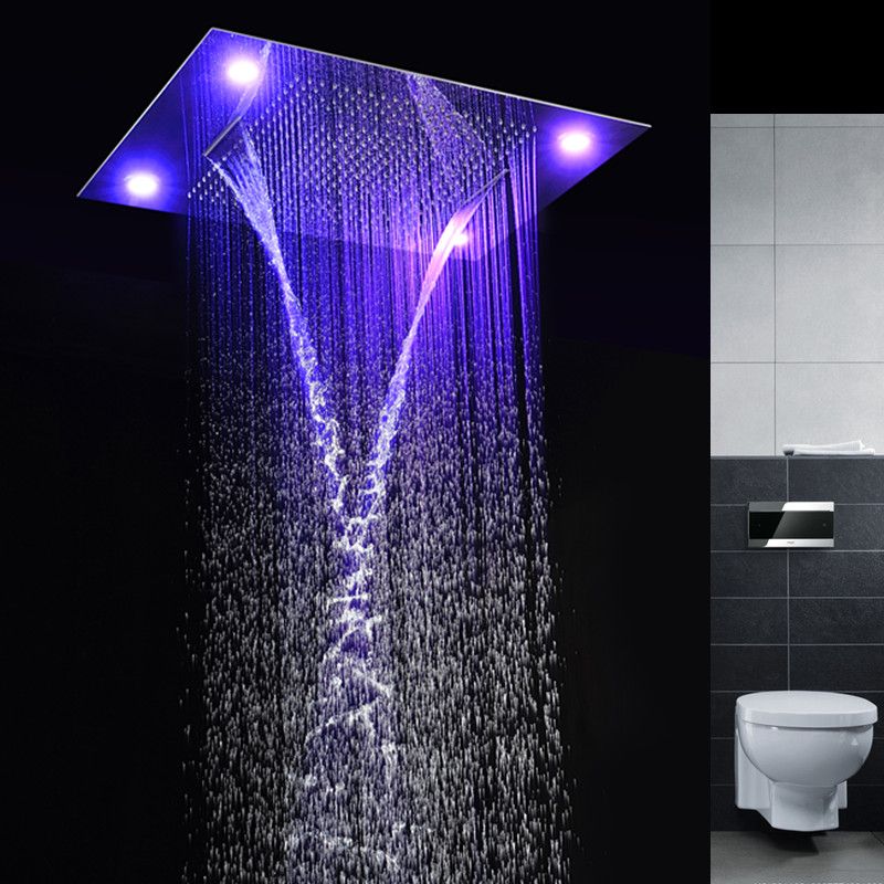 2017 Best Design Led Shower Heads 4 Function Concealed Embeded Ceiling