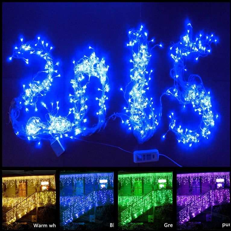 Huge Long Led Curtain Icicle String Light 16m Long Led Bulbs Rgb/Warm White/Cool White/Red/Green ...