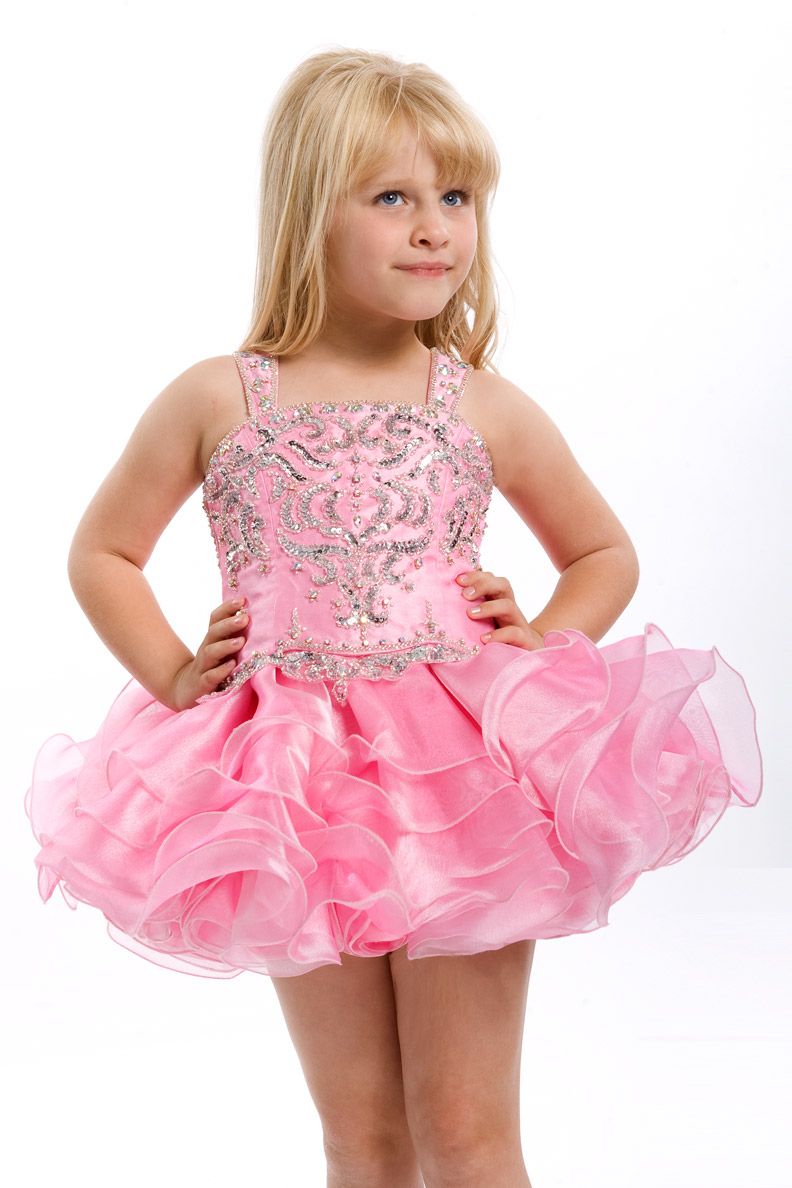 2017 Lovely Pink Baby Girls Cupcake Dresses Toddler Pageant Dresses