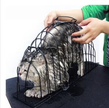 2018 Iron Wire Dedicated Transport Bath Pets Cat Safe Gird Separation ...