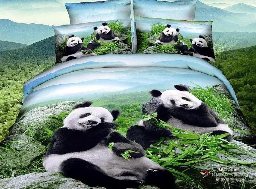3d Panda Bedding Set Queen Size 100 Cotton Bed In A Bag Bamboo Sheets Quilt Duvet Cover