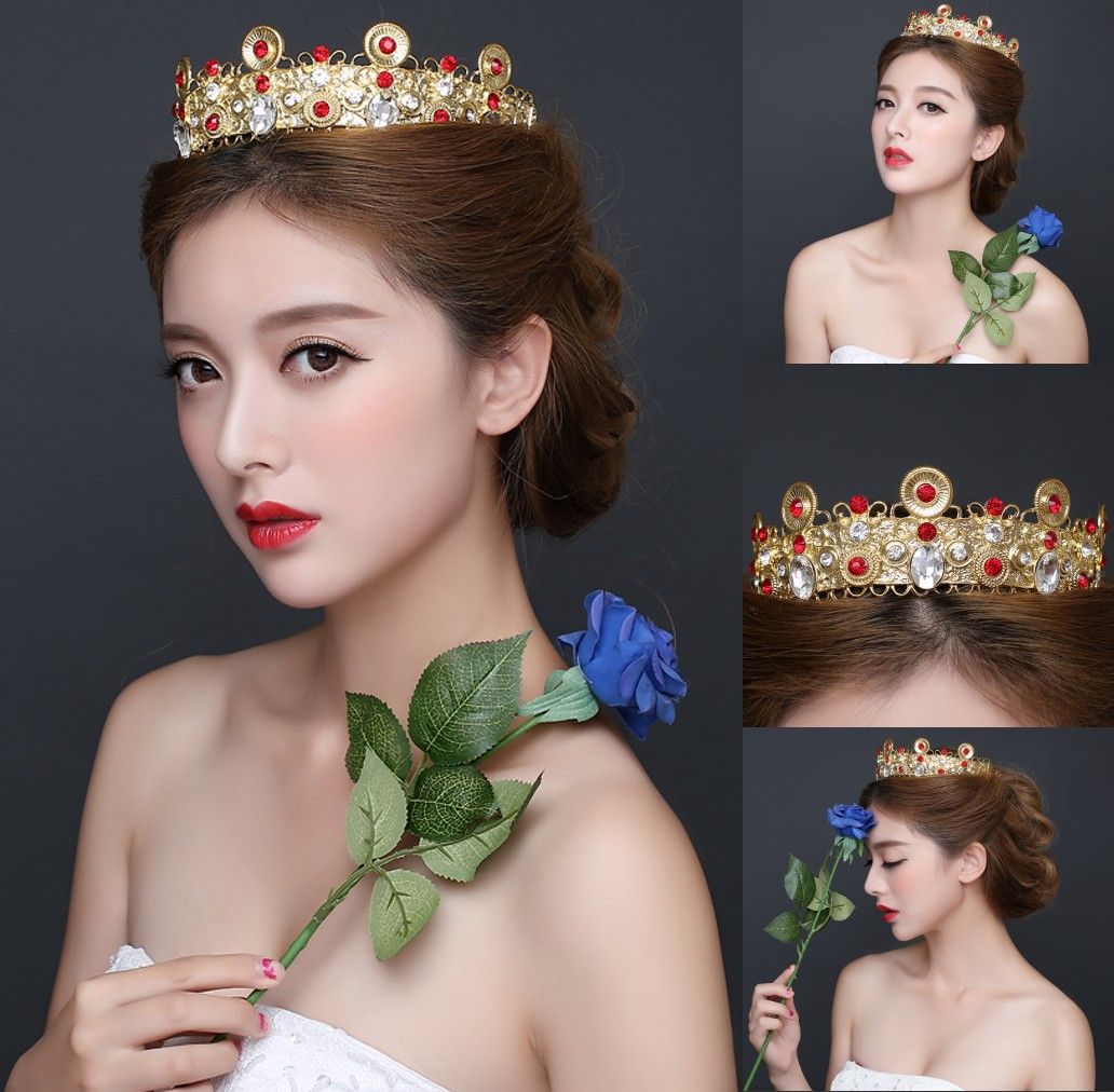 Wholesale In Stock Gold Wedding Tiaras Crowns 2016 New Design Middle